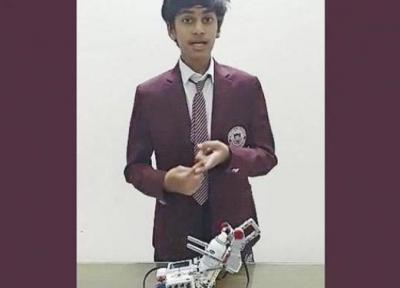 فراوری ربات ضدعفونی دست توسط دانش آموز هندی